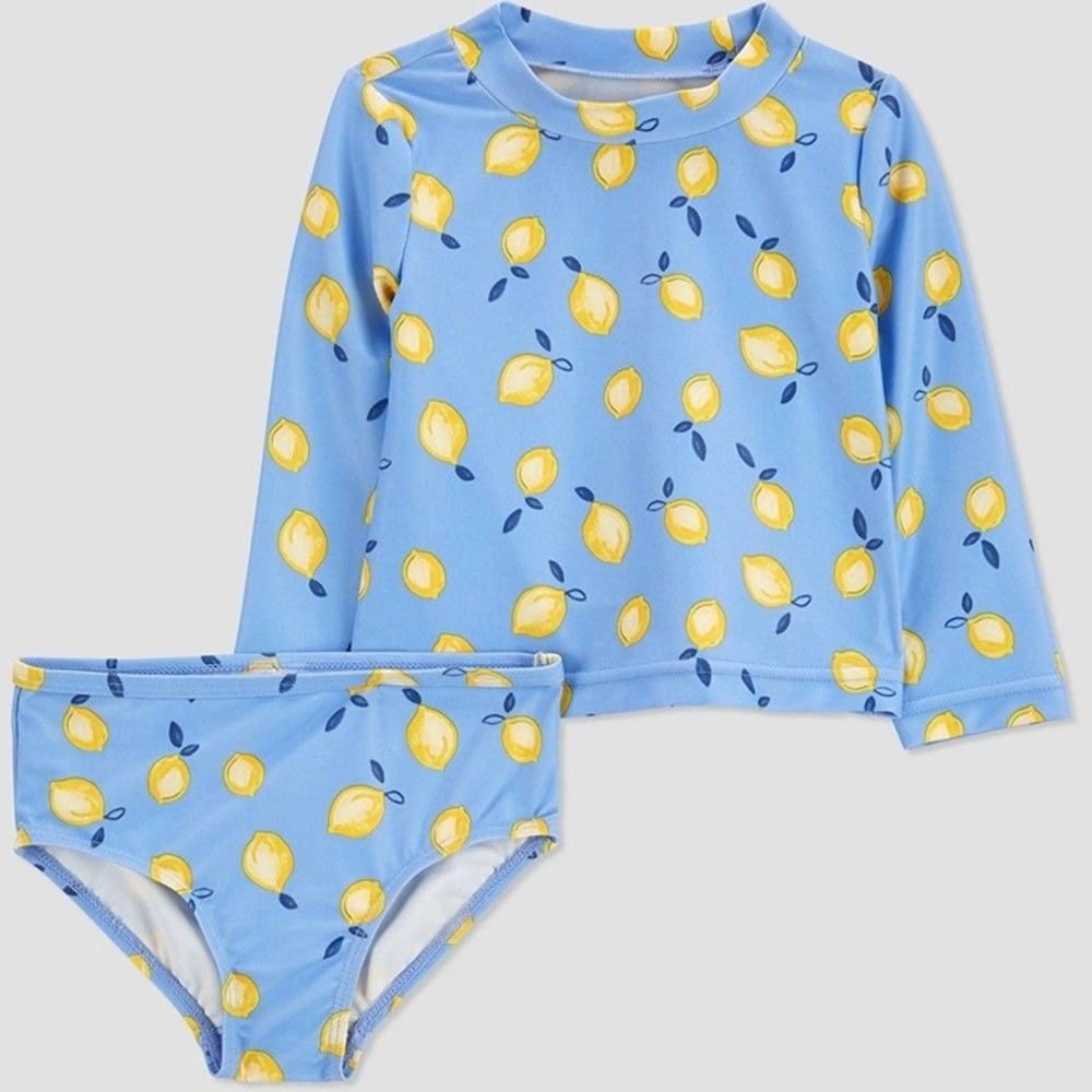 Carter’s Infant 2PC Lemon Print Rash Guard Swimwear 3m